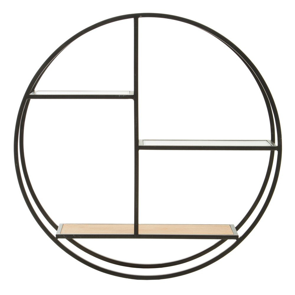 Fekete-natúr színű többszintes fém fali polc 61 cm Mataram – Premier Housewares