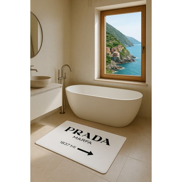 Fehér bársony fürdőszobai kilépő szett 2 db-os 60x100 cm Prada – Mila Home-image-1