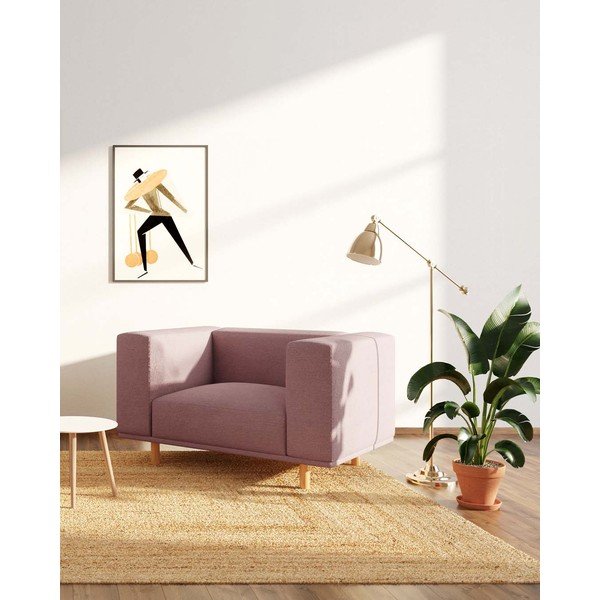 Rózsaszín buklé relaxációs fotel Kukumo – Ame Yens-image-1