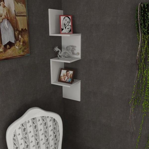 Corner fehér fali könyvespolc-image-1