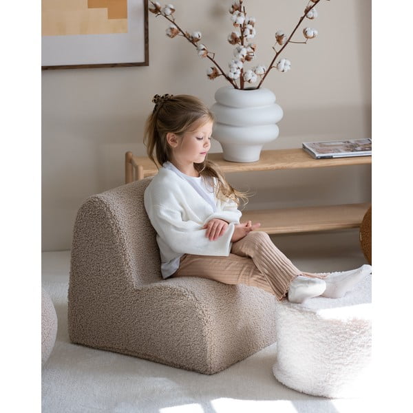Világosbarna buklé gyerek fotel Cloud – Wigiwama-image-3