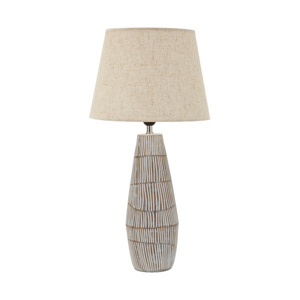Krémszínű asztali lámpa textil búrával (magasság 69,5 cm) Hanoi – Mauro Ferretti
