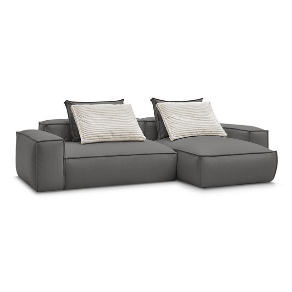 Szürke bőrutánzat sarokkanapé (variálható) Boheme – Bobochic Paris-image-3