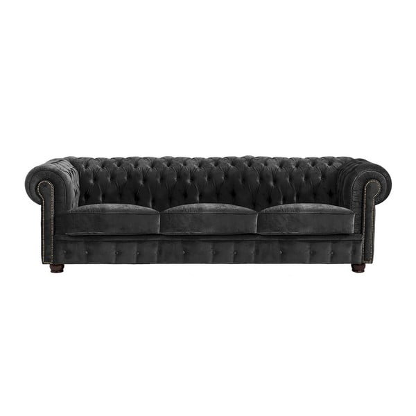 Norwin Velvet fekete kanapé, 200 cm - Max Winzer
