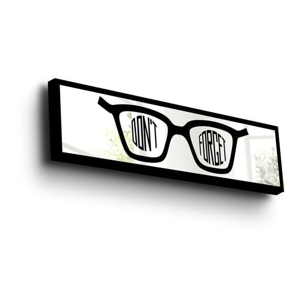 Glasses tükrös fali dísz fa kerettel, 108 x 28 cm