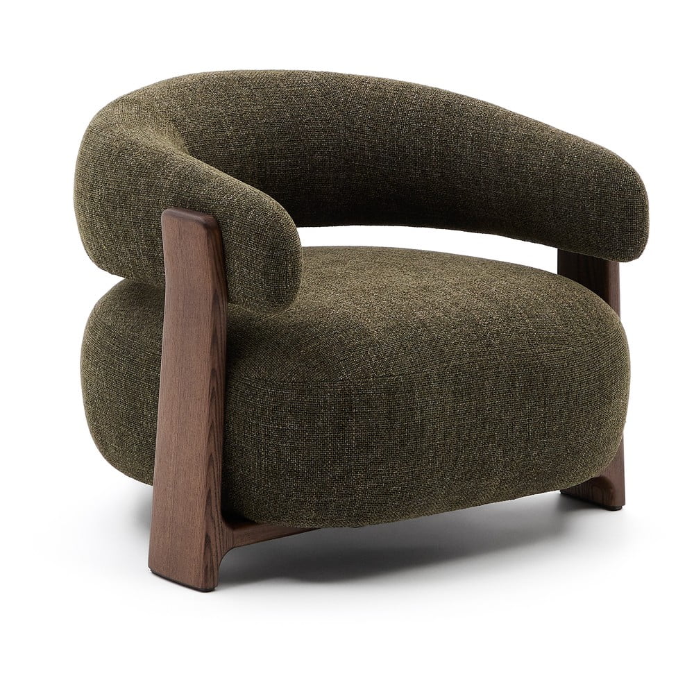 Zöld zsenília fotel Granite  Kave Home