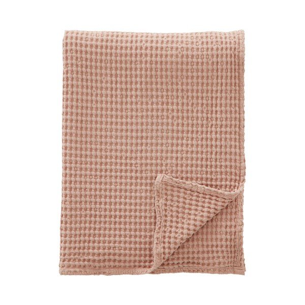 Törtrózsaszín pamut takaró 150x200 cm Jaipur Chunky Waffle – Pineapple Elephant