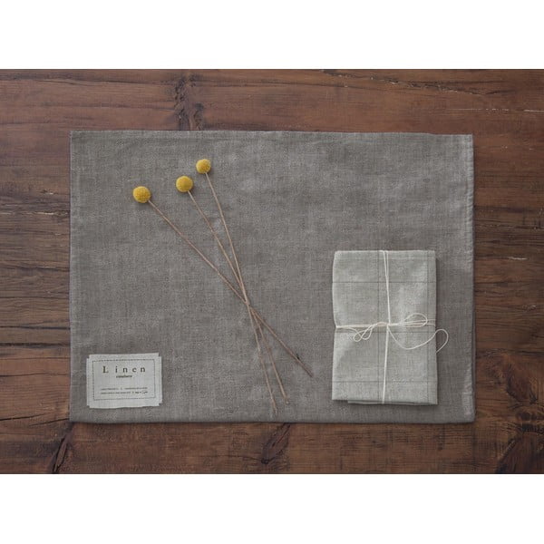 Grey Lines 4 db szövet szalvéta lenkeverékkel, 43 x 43 cm - Really Nice Things-image-3