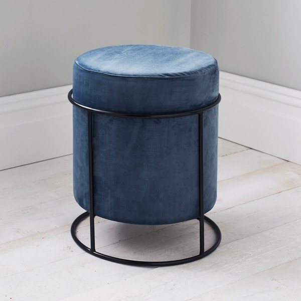 Stack kék kárpitozott puff, ⌀ 37 cm - Native-image-1