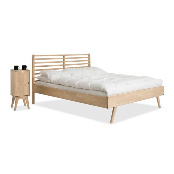 Notte kézzel készített tömör nyírfa francia ágy, 160 x 200 cm - Kiteen