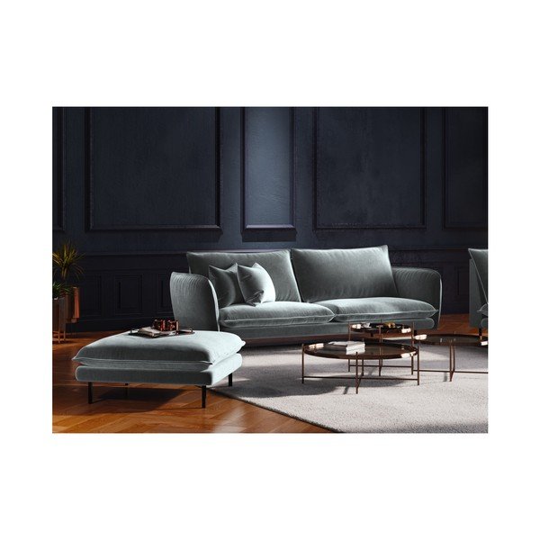 Vienna világosszürke bársony lábtartó, 100 x 80 cm - Cosmopolitan Design-image-3