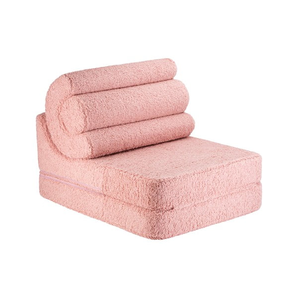 Rózsaszín buklé gyerek fotel Flipster – Wigiwama