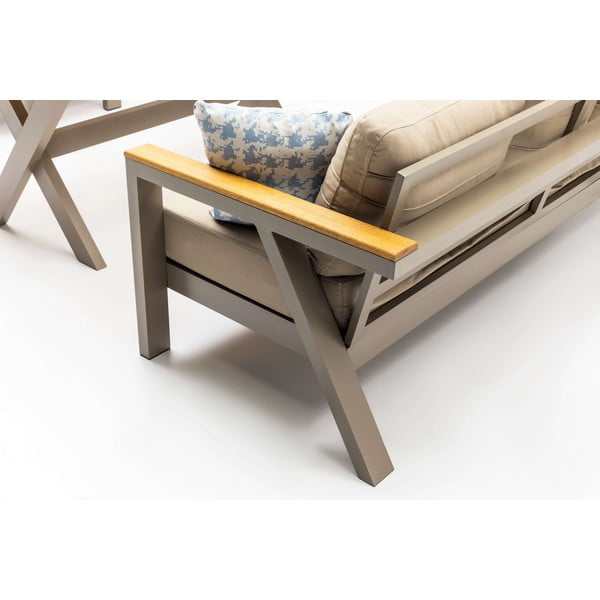 Bézs hétszemélyes kerti lounge szett Daisy – Floriane Garden-image-2