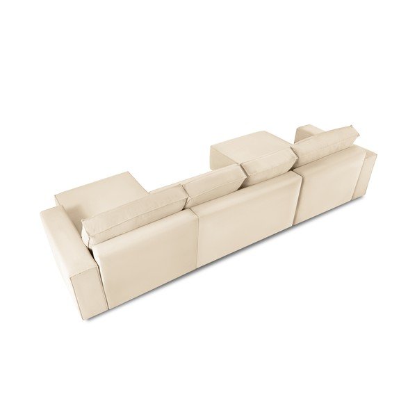Azalea bézs kordbársony kinyitható U alakú kanapé - Mazzini Sofas-image-4