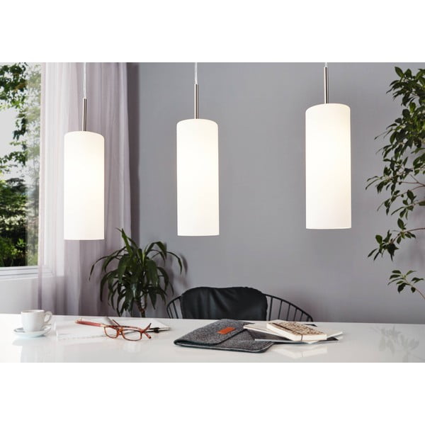 Fehér-ezüstszínű függőlámpa üveg búrával TROY 3 – EGLO-image-1