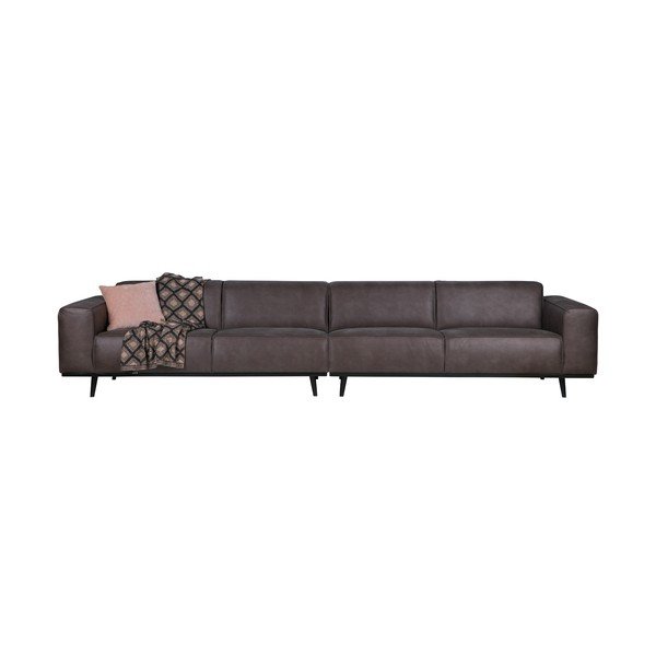 Statement szürke bársonykanapé, hosszúság 372 cm - BePureHome-image-2