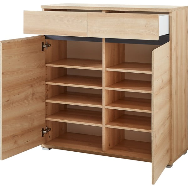 Fiókos cipősszekrény bükkfa dekorral Lissabon - Germania-image-1