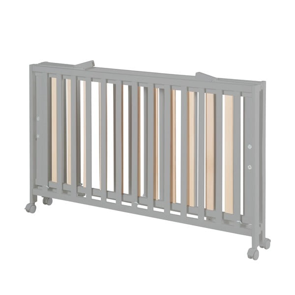 Szürke összecsukható gurulós babaágy 60x120 cm Fold up – Roba-image-3
