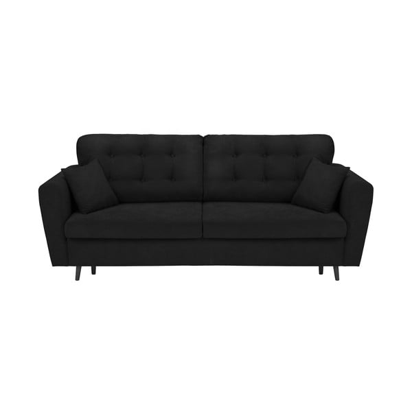 Lyon fekete háromszemélyes kinyitható kanapé tárolóhellyel - Cosmopolitan Design
