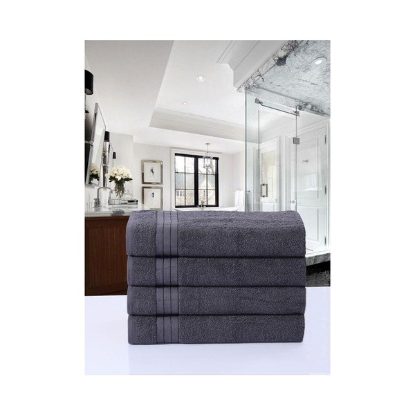 Antracitszürke frottír pamut törölköző szett 4 db-os 50x100 cm – Good Morning-image-2