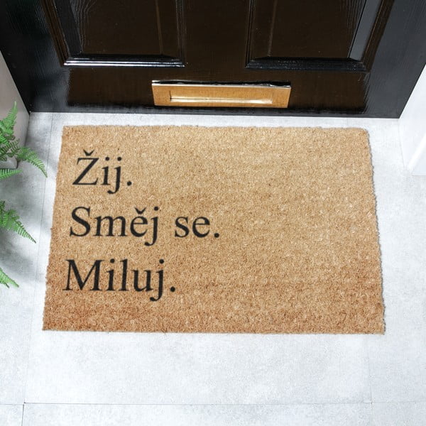 Kókuszrost lábtörlő 40x60 cm Žij a Miluj – Artsy Doormats-image-2