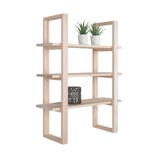 Natúr színű többszintes paulownia fali polc 48 cm Santiago – House Nordic-image-2