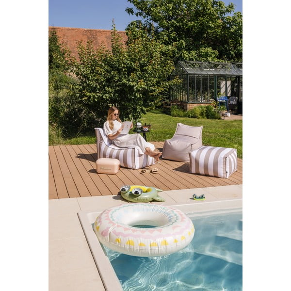 Fehér-szürke kerti babzsák – Bonami Essentials-image-3