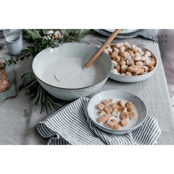 Len konyharuha 45x65 cm Thin Black Stripes – Linen Tales-image-2