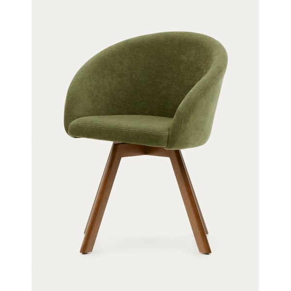 Zöld kárpitozott karfás étkezőfotel Marvin – Kave Home-image-4