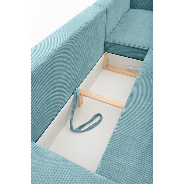 Bowie türkiz kordbársony variálható kanapéágy - Bonami Selection-image-1