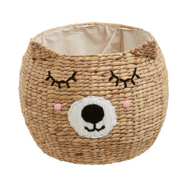 Natúr színű vízijácint játéktároló kosár ø 49x40 cm Lidi Cat Face – Premier Housewares