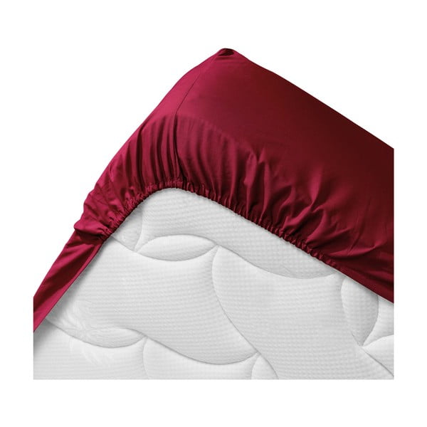 Piros gumis bio pamut lepedő 90x190 cm Biolina – douceur d'intérieur-image-3