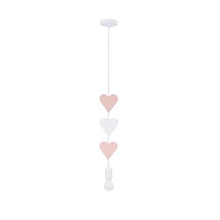 Fehér-rózsaszín gyerek lámpa fém búrával Hearts – Candellux Lighting