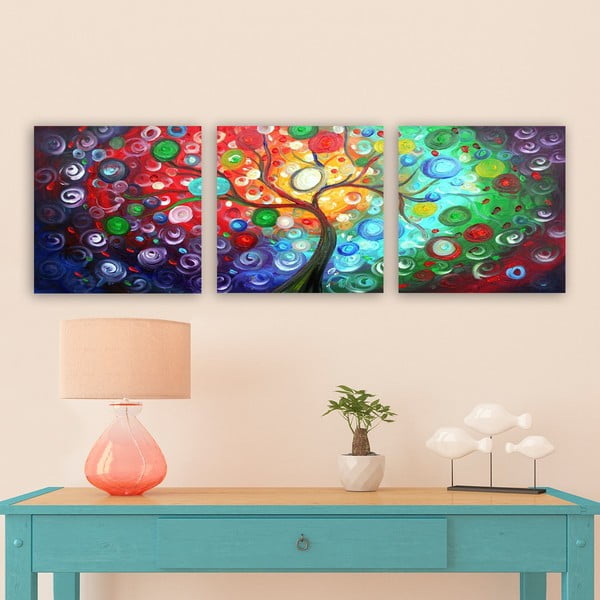 Kép szett 3 db-os 30x30 cm Tree of Life – Wallity-image-1