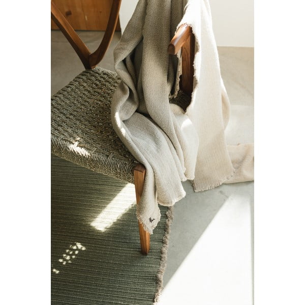 Krémszínű pamut takaró 130x180 cm Handloom – Lorena Canals-image-1