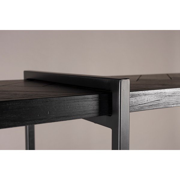 Fekete könyvespolc egzotikus fa dekorral 140x146 cm Class - Dutchbone-image-3