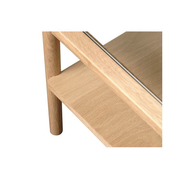 Natúr színű üveg dohányzóasztal 60x120 cm Elba – Unique Furniture-image-3