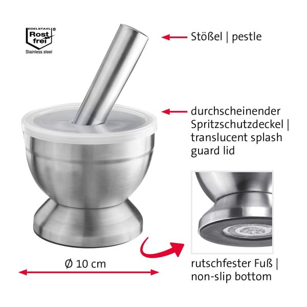 Rozsdamentes acél mozsár Edelstahl – Westmark-image-4