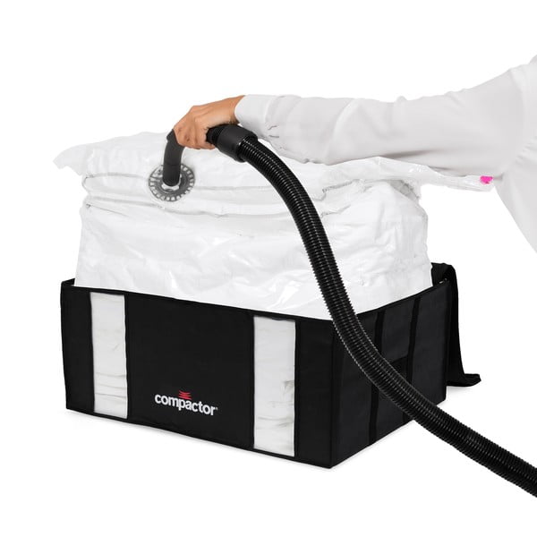 Vákuumos-megerősített textil ruhatároló doboz szett 2 db-os 50x65x27 cm Black Edition – Compactor-image-3