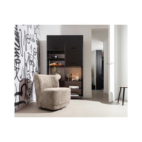 Világosbarna bársony fotel Atty – WOOOD-image-1