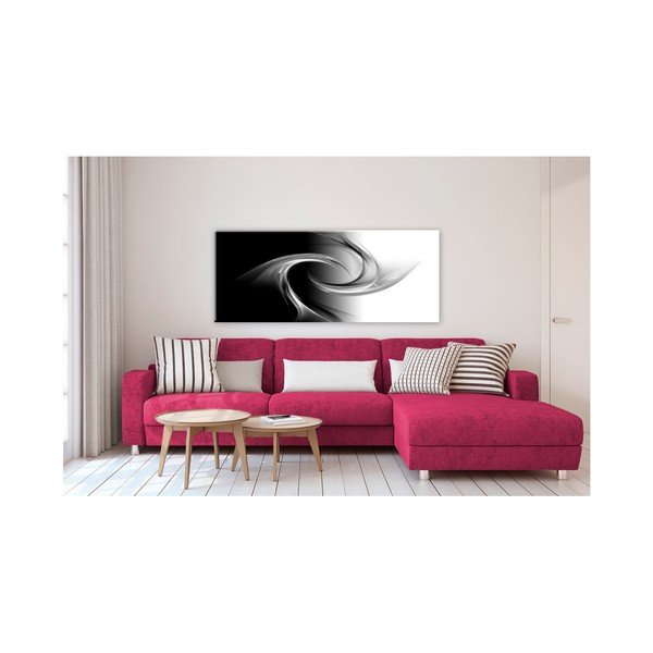 Glasspik Abstarction B&W fali kép, 50 x 125 cm - Styler-image-1