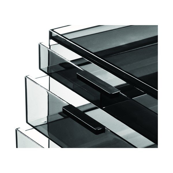 Matt fekete újrahasznosított műanyag fürdőszobai rendszerező kozmetikumokhoz – iDesign-image-4