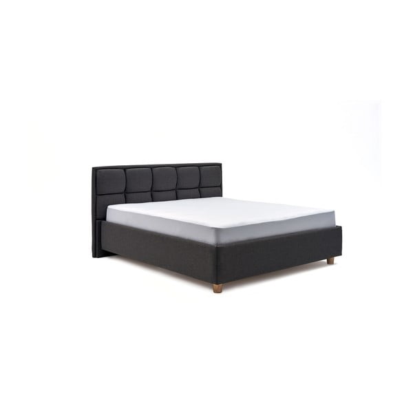Karme sötétszürke kétszemélyes ágy ágyráccsal és tárolóhellyel, 180 x 200 cm - AzAlvásért