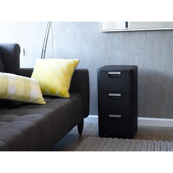 Sötétbarna műanyag alacsony fürdőszoba szekrény 33x60 cm Style – Curver-image-1