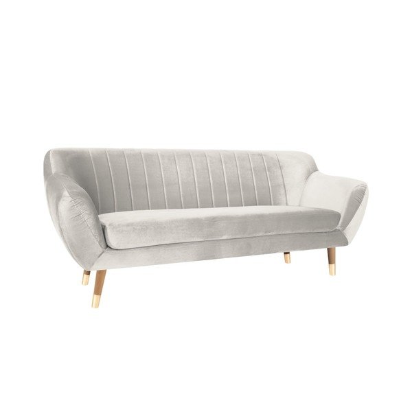 Benito krémszínű bársony kanapé, 188 cm - Mazzini Sofas-image-2