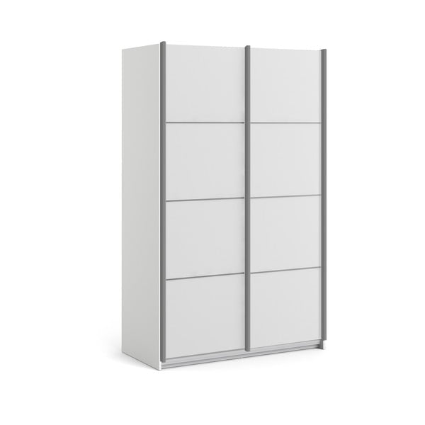 Verona fehér ruhásszekrény tolóajtókkal, 122 x 202 cm - Tvilum-image-3