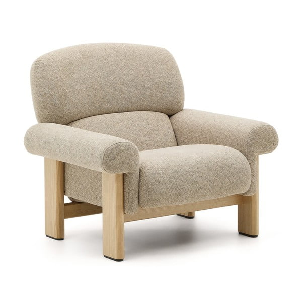 Bézs zsenília fotel Nema – Kave Home