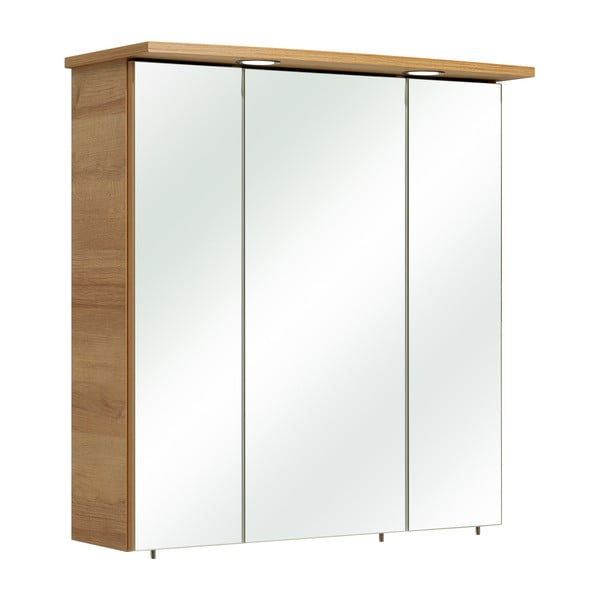 Natúr színű fürdőszoba szekrény tölgyfa dekorral 72x65 cm Quickset 318 – Pelipal