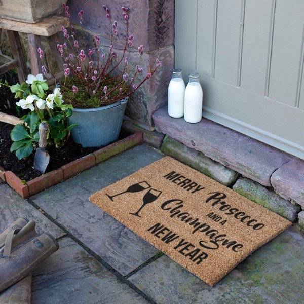 Kókuszrost lábtörlő karácsonyi mintával 40x60 cm Champagne New Year – Artsy Doormats-image-3