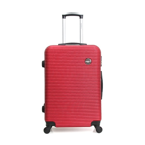 Porto piros gurulós utazó bőrönd, 64 l - Bluestar